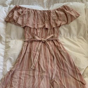 Pink and white pin striped dress